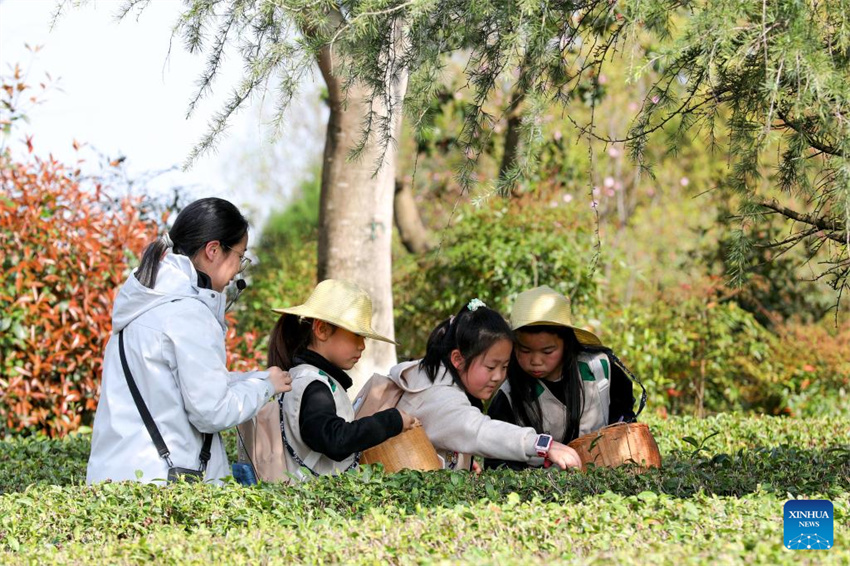 China: alunos do ensino primário e médio desfrutam de sua primeira pausa de primavera