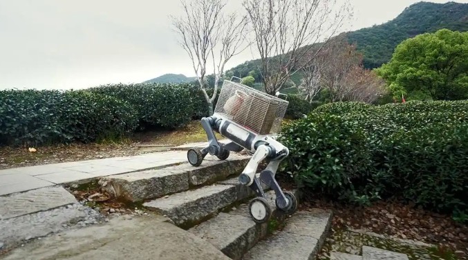 Agricultores chineses usam drones e cães-robô para colher cháÀ medida que o Festival Qingming se aproxima, a temporada de colheita do chá de primavera atinge seu auge na China, e muitas regiões produtoras de chá recrutaram novos ajudantes para auxiliar no transporte.