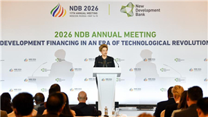 Presidente do NBD diz que o banco impulsionará cooperação Sul-Sul em meio a mudanças globaisO NBD  ampliará as preocupações prioritárias dos Estados-membros, promoverá a cooperação Sul-Sul e mobilizará todas as partes para formular soluções para enfrentar os desafios de desenvolvimento comum, afirmou Dilma Rousseff.