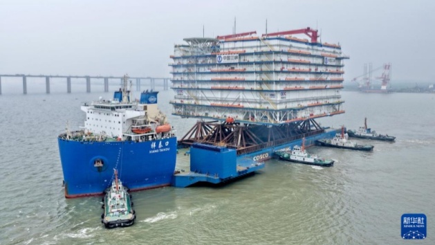Jiangsu: estação conversora offshore de ultra grande escala oficialmente enviada de Nantong