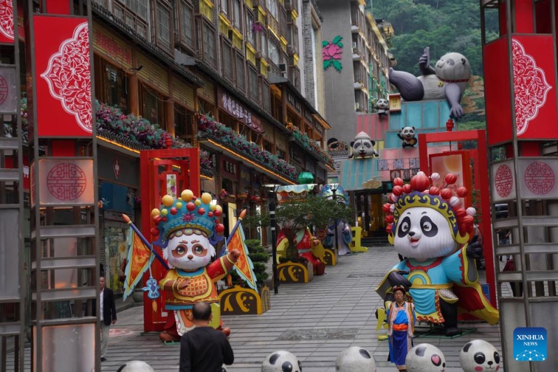 Galeria: cidade antiga com temática de panda-gigante em Sichuan