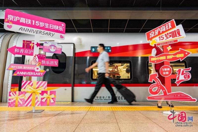 Ferrovia de alta velocidade Beijing-Shanghai serve a mais de 2,3 bilhões de viagens de passageiros em 15 anos