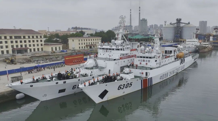 Embarcações da Guarda Costeira da China partem para patrulha de pesca no Pacífico Norte