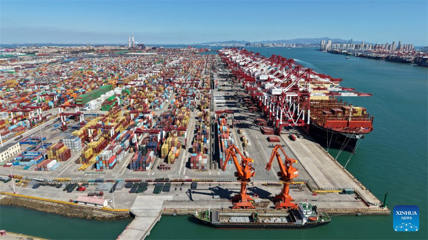 Porto de Qingdao continua expandindo seus serviços globais de transporte marítimo